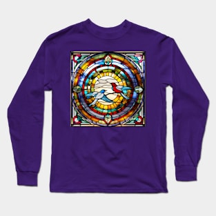 Bird Pair Stained Glass Long Sleeve T-Shirt